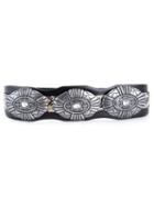 Toga Metal Buckle Belt, Women's, Black, Calf Leather/brass