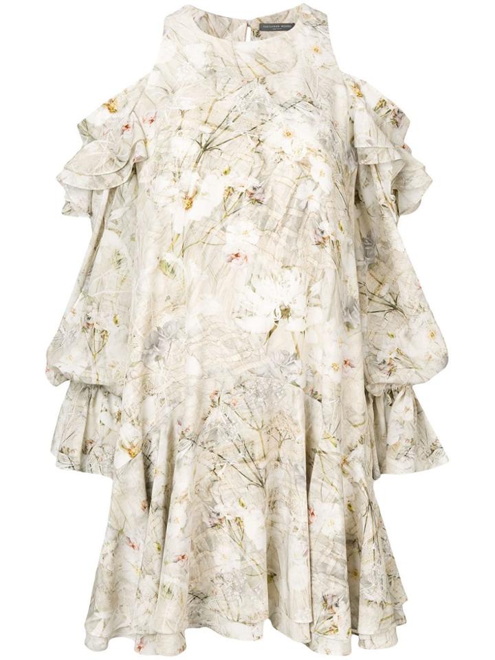Alexander Mcqueen Ophelia Short Dress - Neutrals