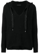Luisa Cerano Embellished Drawstrings Jumper - Black