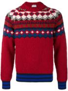 Moncler Intarsia Knit Jumper - Red