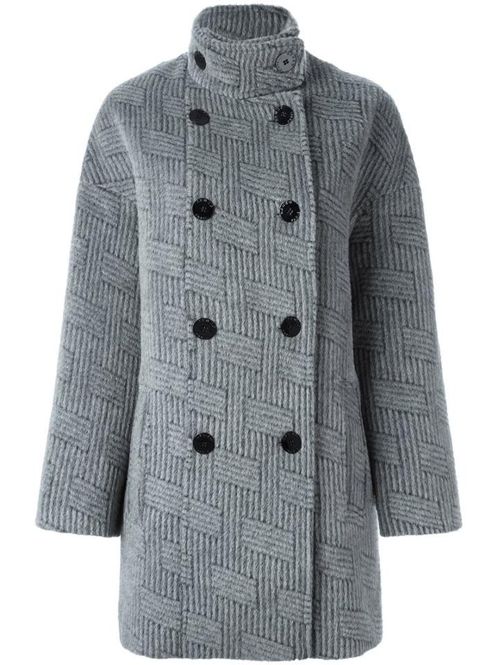 Kenzo 'ny Stripes' Coat, Women's, Size: 38, Grey, Cotton/polyamide/acetate/virgin Wool