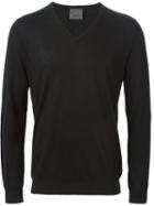 Laneus V-neck Sweater, Men's, Size: 52, Black, Silk/cashmere
