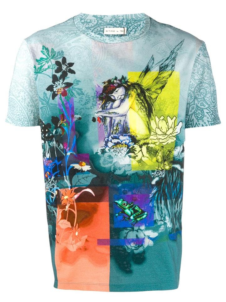 Etro Graphic Print T-shirt - Blue