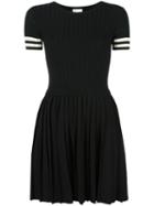Red Valentino Striped Detail Flared Dress, Women's, Size: Medium, Black, Viscose/polyamide