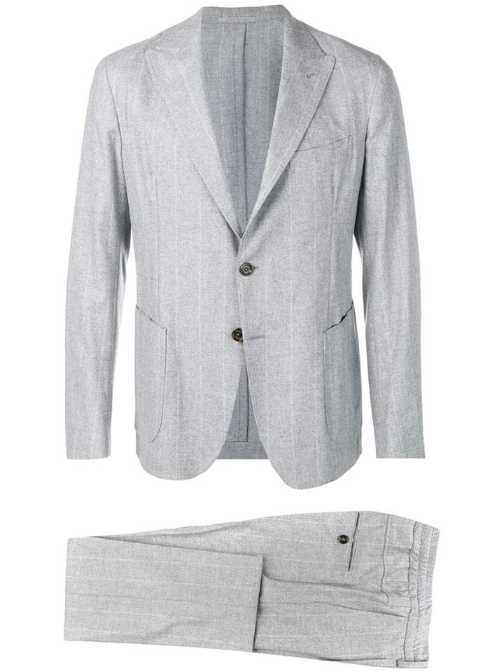 Eleventy Two Piece Pinstripe Suit - Grey