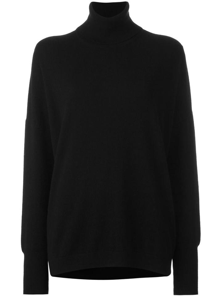Malo Roll Neck Pullover, Women's, Size: Large, Black, Cashmere