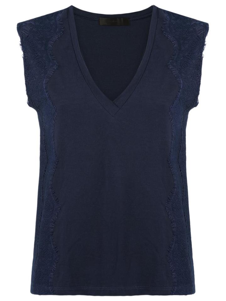 Talie Nk V Neck Blouse, Women's, Size: P, Blue, Cotton