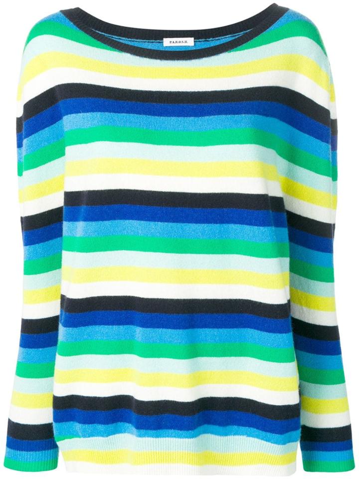P.a.r.o.s.h. Striped Cashmere Jumper - Blue