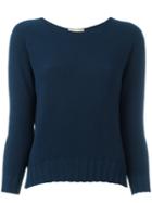 Cruciani Boat Neck Jumper, Women's, Size: 44, Blue, Cotton