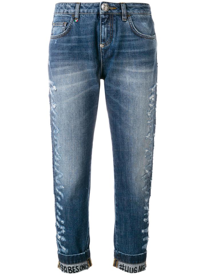 Philipp Plein Distressed Statement Jeans - Blue