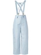 Kenzo - Stripe Trousers With Braces - Women - Cotton/polyester - 42, Blue, Cotton/polyester