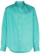Martine Rose Stripe Classic Cotton Shirt - Green