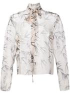 Rochas Swallow Print Pussy Bow Blouse
