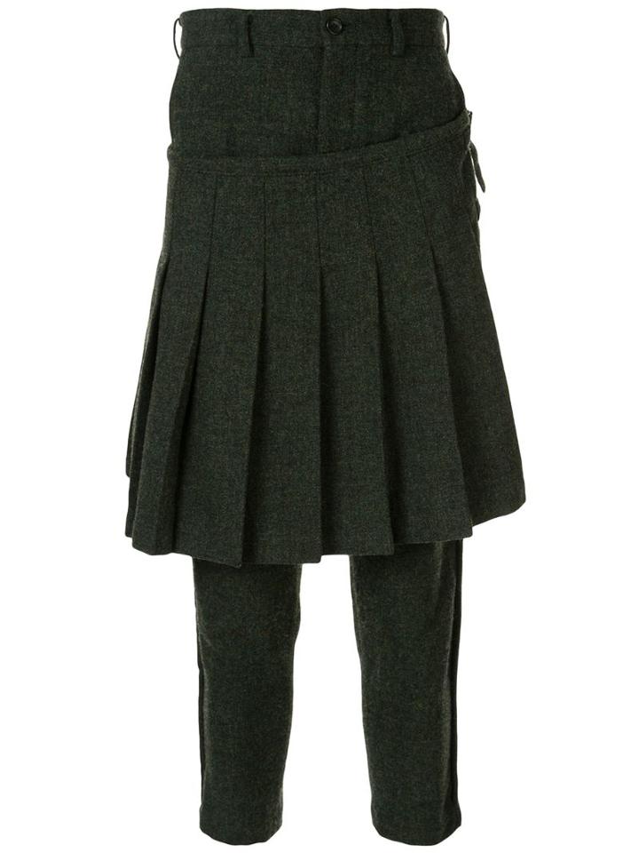 Comme Des Garçons Pre-owned Front Kilt Trousers - Green