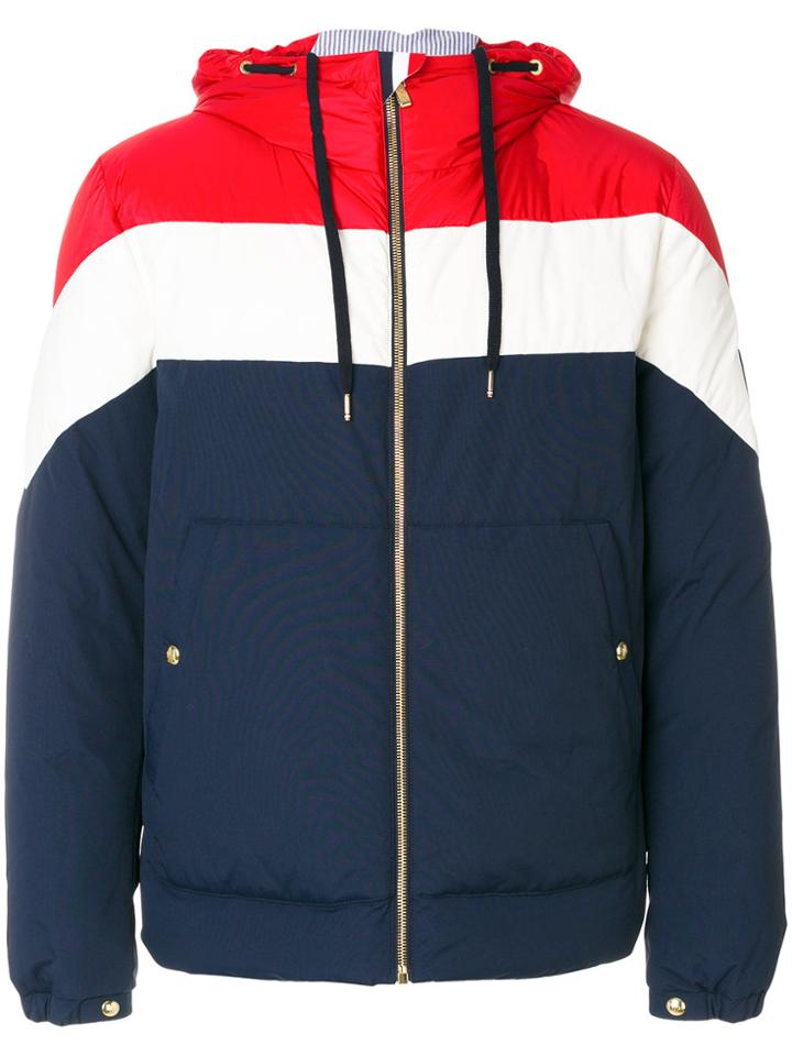 Moncler Gamme Bleu Hooded Bomber Coat - Multicolour