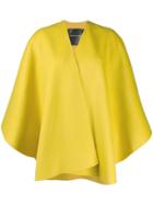 Ermanno Scervino Oversized Short Knit Cape - Yellow