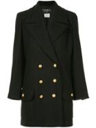 Chanel Vintage Low Waist Double-breasted Coat - Black