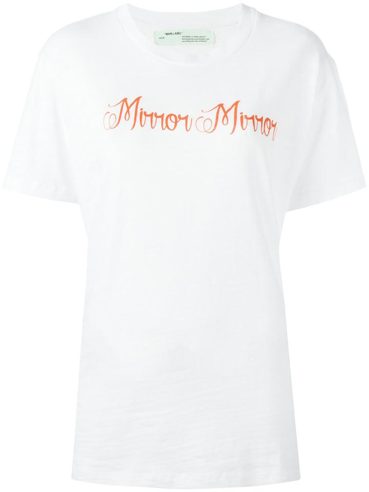Off-white 'mirror Mirror' Print T-shirt, Women's, Size: Small, White, Cotton