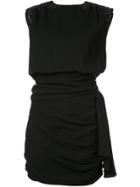 Saint Laurent Studded Shoulder Shift Dress - Black