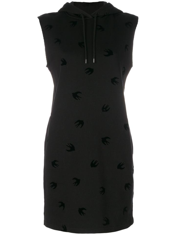 Mcq Alexander Mcqueen Swallow Hoodie Dress - Black