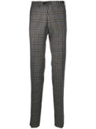 Pt01 Plaid Tailored Trousers - Brown