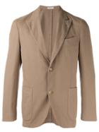 Boglioli Canvas Blazer, Men's, Size: 52, Brown, Cotton/cupro