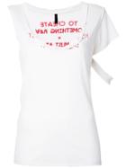 Unravel Project Distressed One-sleeve T-shirt - Nude & Neutrals