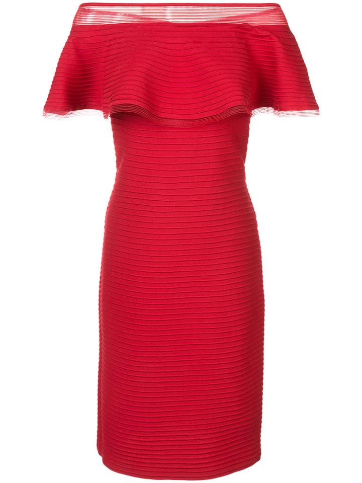Tadashi Shoji Ruffle Off-shoulder Dress - Red