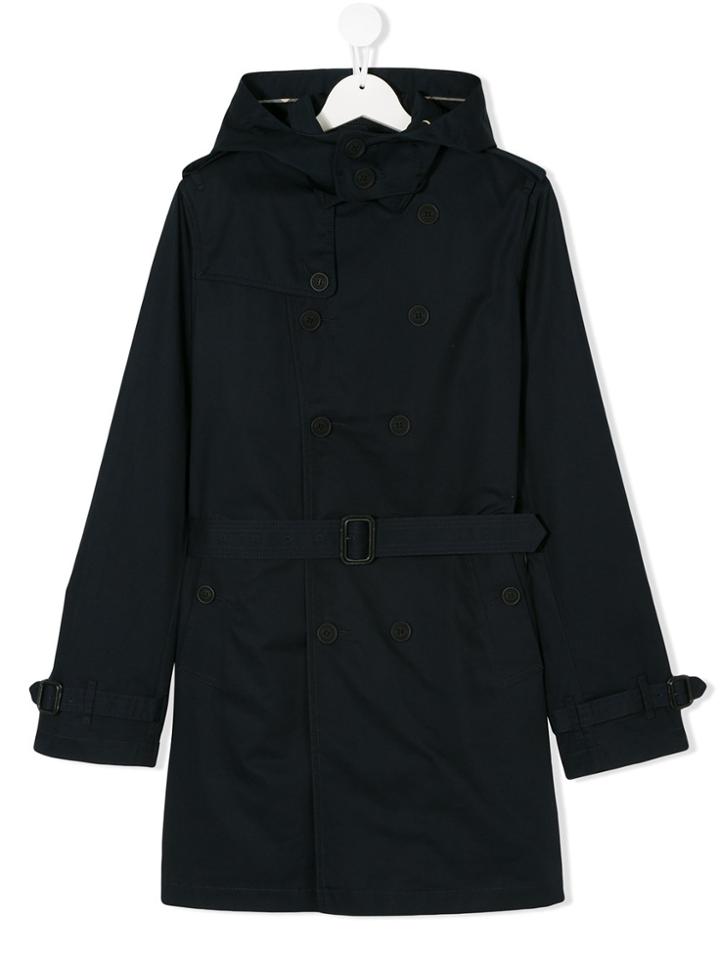 Burberry Kids Teen Mini Briton Trench Coat - Blue