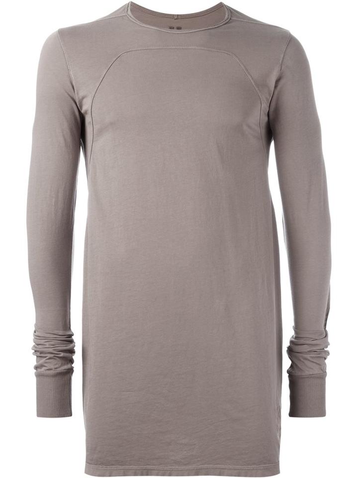 Rick Owens Drkshdw Long Length T-shirt, Men's, Size: Xl, Brown, Cotton
