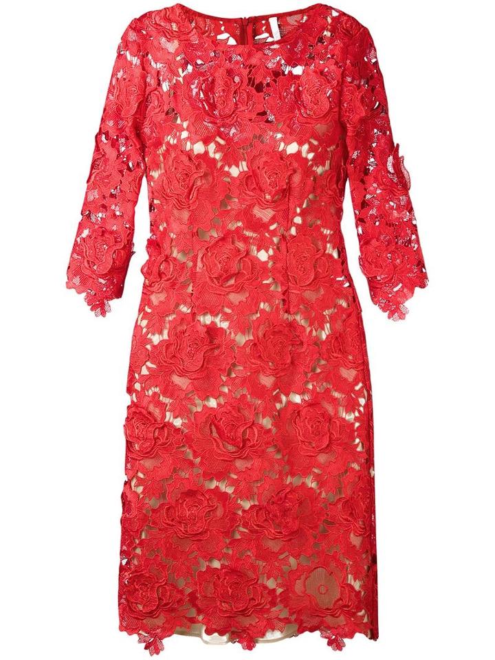 Alcoolique Lace Overlay Dress, Women's, Size: 38, Red, Polyester/polyamide