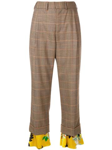 Snow Xue Gao Contrasting Panels Trousers - Brown