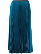 Blanca Pleated Midi Skirt - Blue