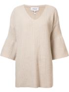 Derek Lam 10 Crosby V-neck Knitted Sweater, Women's, Size: Large, Nude/neutrals, Wool