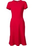 Alexander Mcqueen Short Sleeve Flared Dress, Women's, Size: 42, Red, Viscose