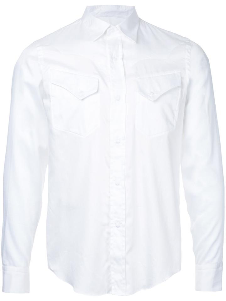 Estnation - Chest Pockets Slim-fit Shirt - Men - Cotton - L, White, Cotton