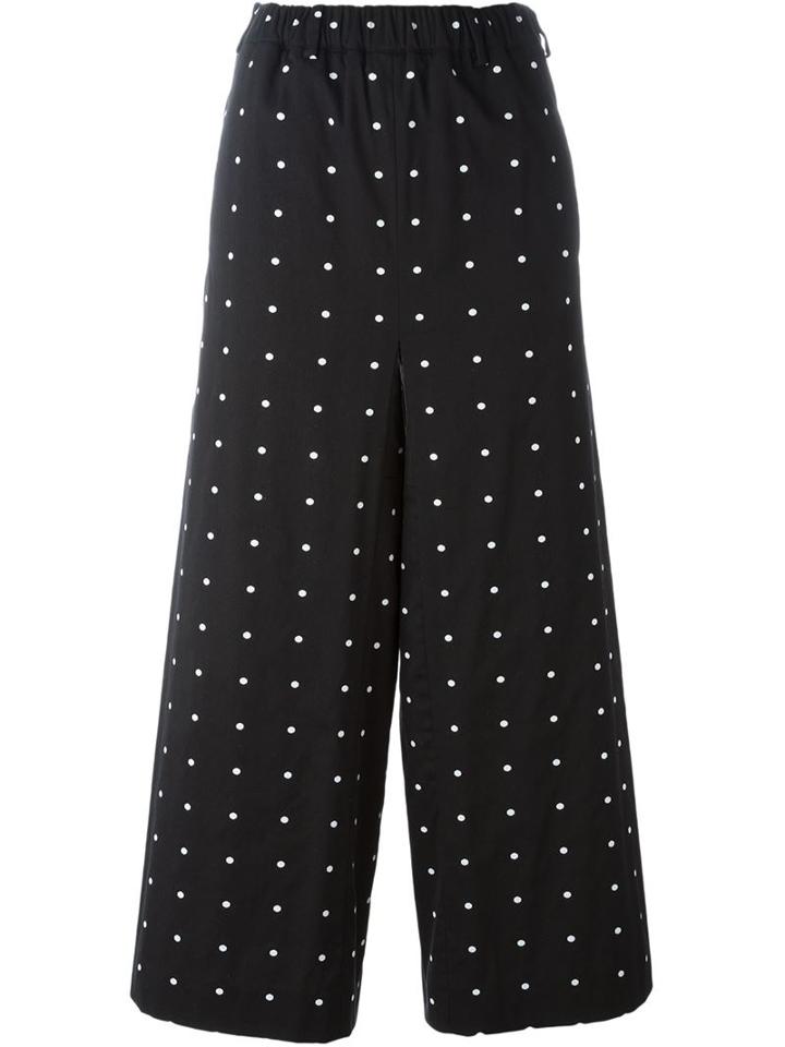 Lucio Vanotti Polka Dot Cropped Palazzo Trousers