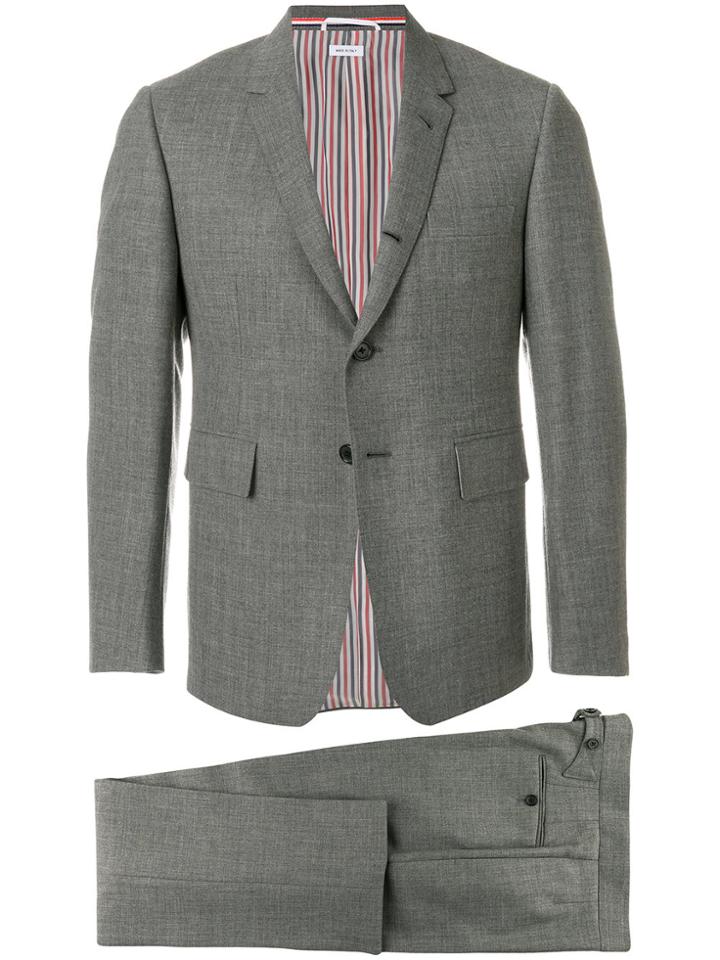 Thom Browne Classic Suit With Tie In 2ply Fresco - Grey
