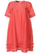 Rochas Ruffled Loose-fit Dress - Pink & Purple