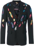 Paul Smith Feather Embroidered Blazer - Black