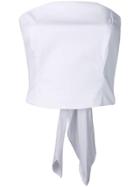 Sara Roka Cropped Poplin Top - White