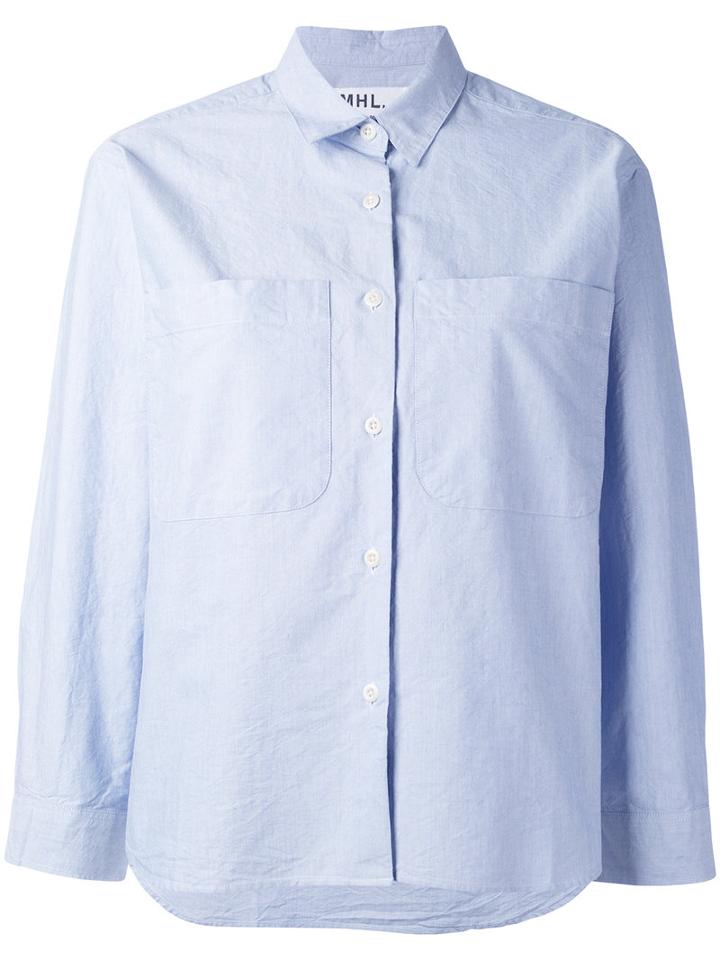 Margaret Howell - Boxy Button-up Shirt - Women - Cotton - S, Blue, Cotton