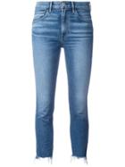 3x1 Frayed Trim Cropped Jeans - Blue