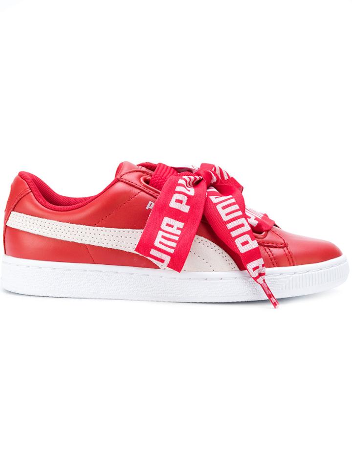 Puma Branded Laces Low Top Sneakers - Red