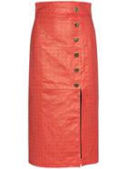 Skiim Lucy Houndstooth Pencil Skirt - Red