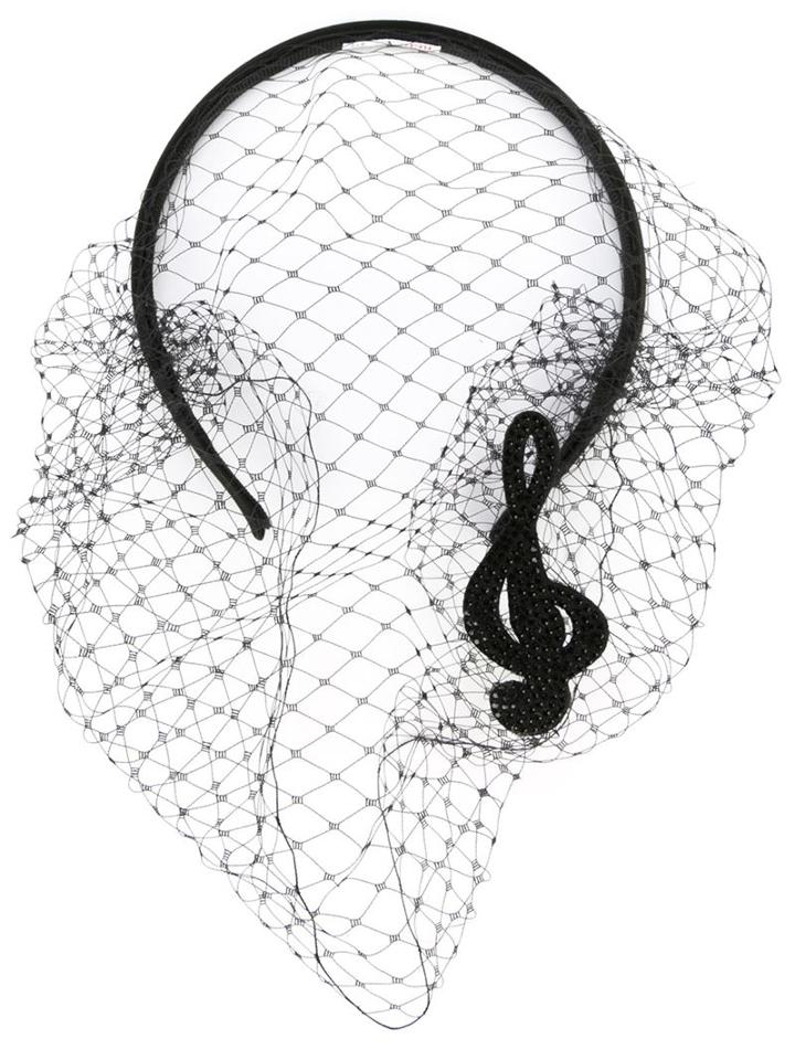 Red Valentino Musical Note Veil Headband