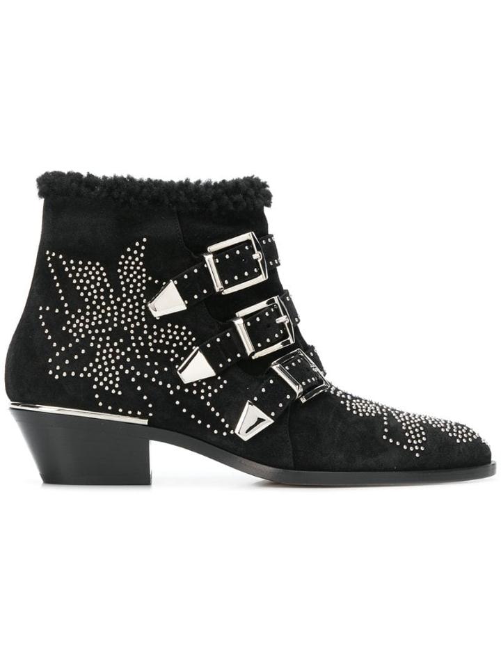 Chloé Susanna Shearling Boots - Black