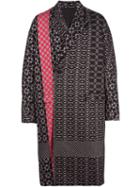 Haider Ackermann Off-centre Jacquard Coat - Black