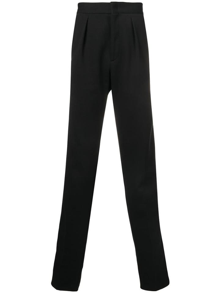 Fendi Double F Logo Stripe Trousers - Black