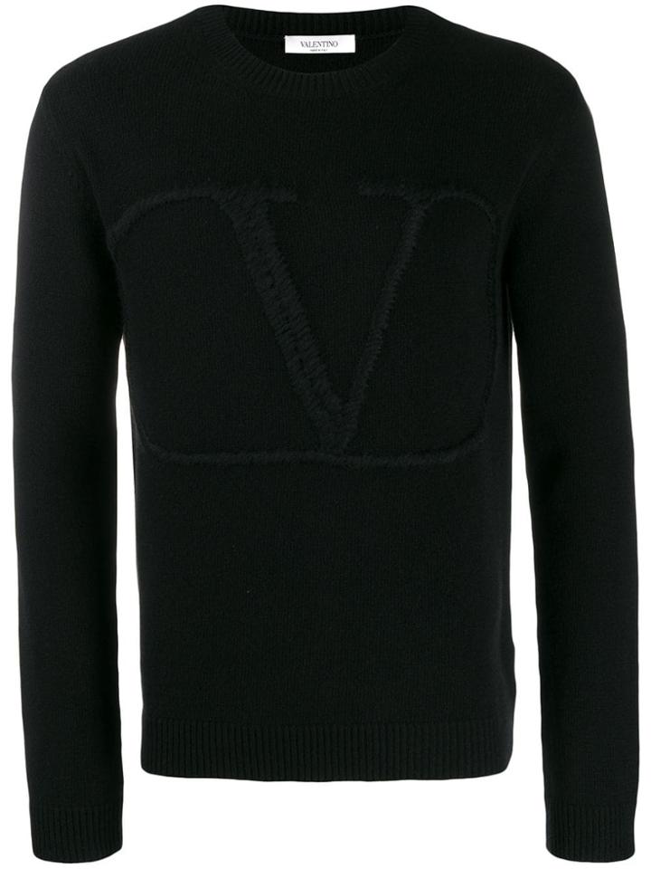 Valentino Vlogo Knitted Sweater - Black